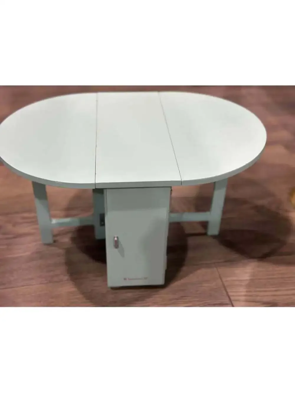 Retired 2010 American Girl doll sized baking table in light blue finish